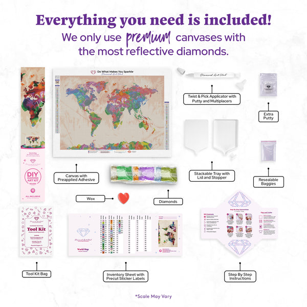 Diamond Layout World Map World Map – Diamond Art Club