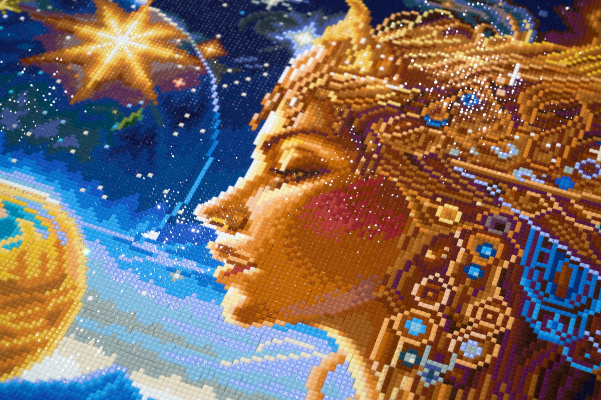 Diamond Painting World Priestess 27.6" x 41.3" (69.9cm x 104.8cm) / Square with 73 Colors including 2 ABs and 4 Fairy Dust Diamonds / 118,301