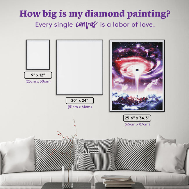 Diamond Painting Worm Hole 25.6" x 34.3" (65cm x 87cm) / Square With 50 Colors and 1 ABs and 3 Fairy Dust Diamonds / 91,089