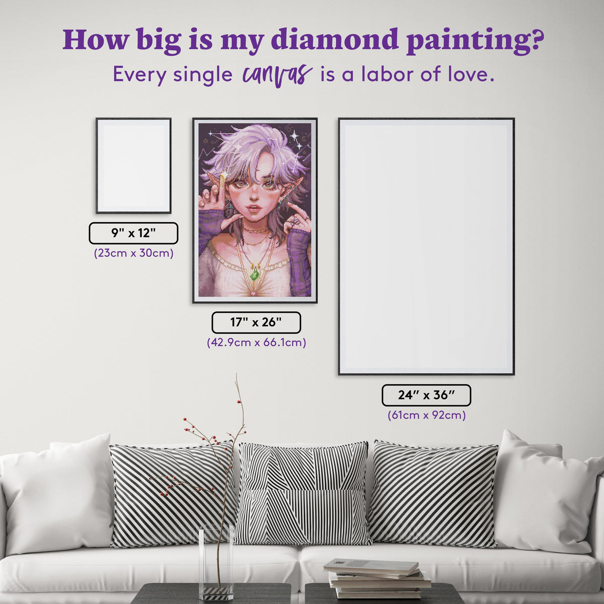 Diamond Painting Written in the Stars 17" x 26" (42.9cm x 66.1cm) / Round With 62 Colors Including 4 ABs and 3 Iridescent Diamonds and 3 Fairy Dust Diamonds / 37,440