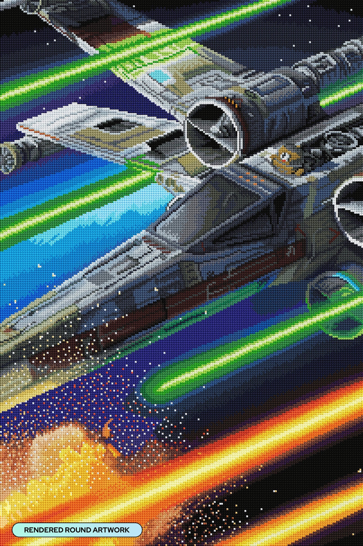 Diamond Painting X-Wing 22" x 33" (55.6cm x 83.7cm) / Round with 49 Colors including 1 AB and 5 Fairy Dust Diamonds / 61,408