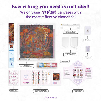 Diamond Painting Year of The Horse 25.6" x 25.6" (65cm x 65cm) / Square With 88 Colors Including 3 ABs and 3 Fairy Dust Diamonds / 68,121