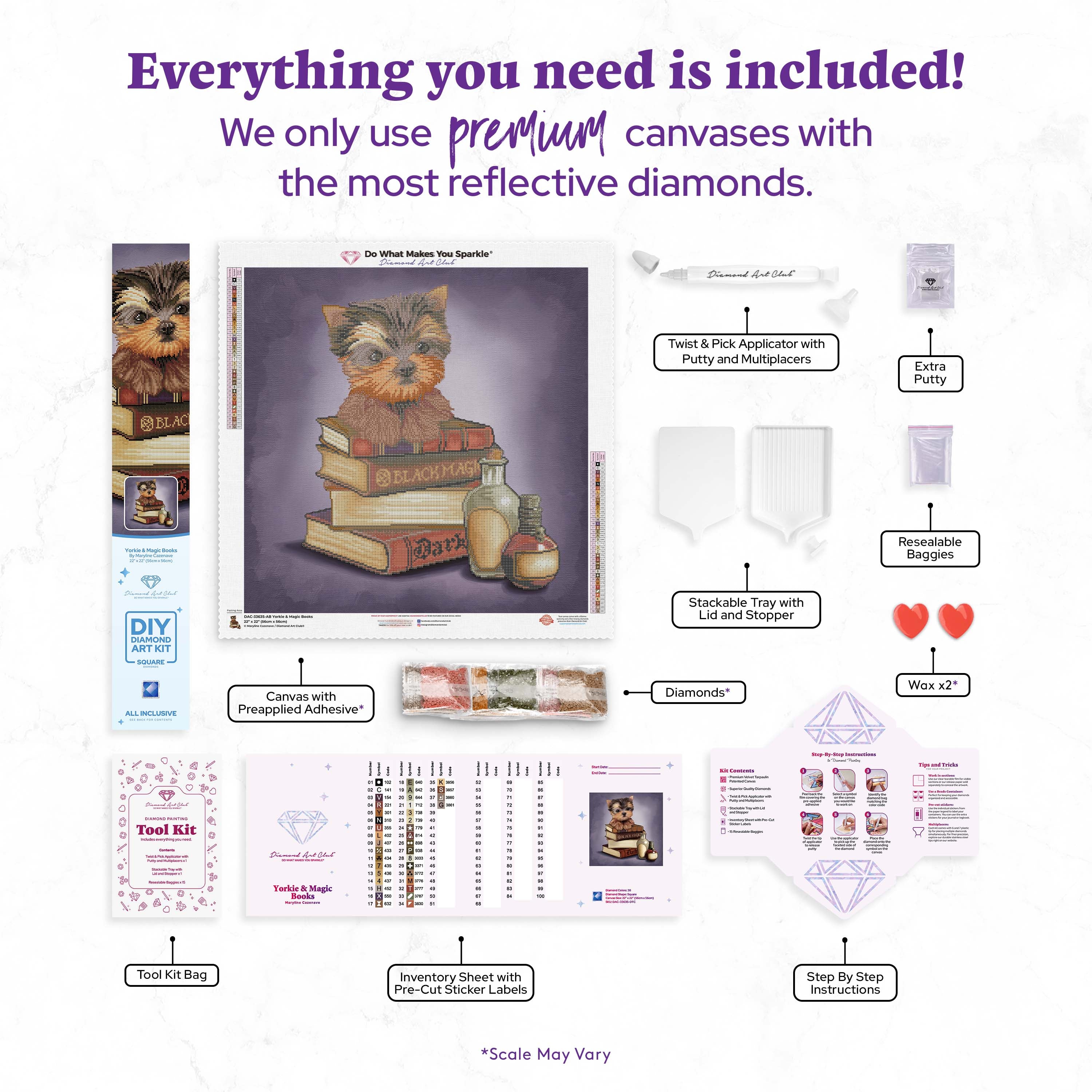 Yorkie & Magic Books – Diamond Art Club