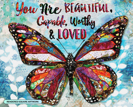 Diamond Painting You Are Loved 31.9" x 25.6" (81cm x 65cm) / Square with 76 colors including 4 ABs and 2 Fairy Dust Diamonds / 84,820