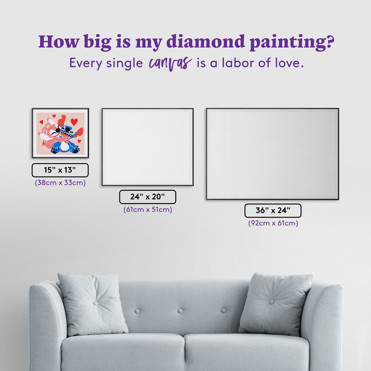 Diamond Painting You Are My Love Experiment 15" x 13" (38cm x 33cm) / Round with 7 Colors including 1 AB and 2 Fairy Dust Diamonds / 16,560
