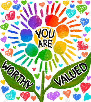 Diamond Painting You Are Worthy & Valued 17" x 19" (42.7cm x 47.9cm) / Round with 29 Colors including 1 Glow-in-the-Dark Diamond and 6 Fairy Dust Diamonds / 26,970