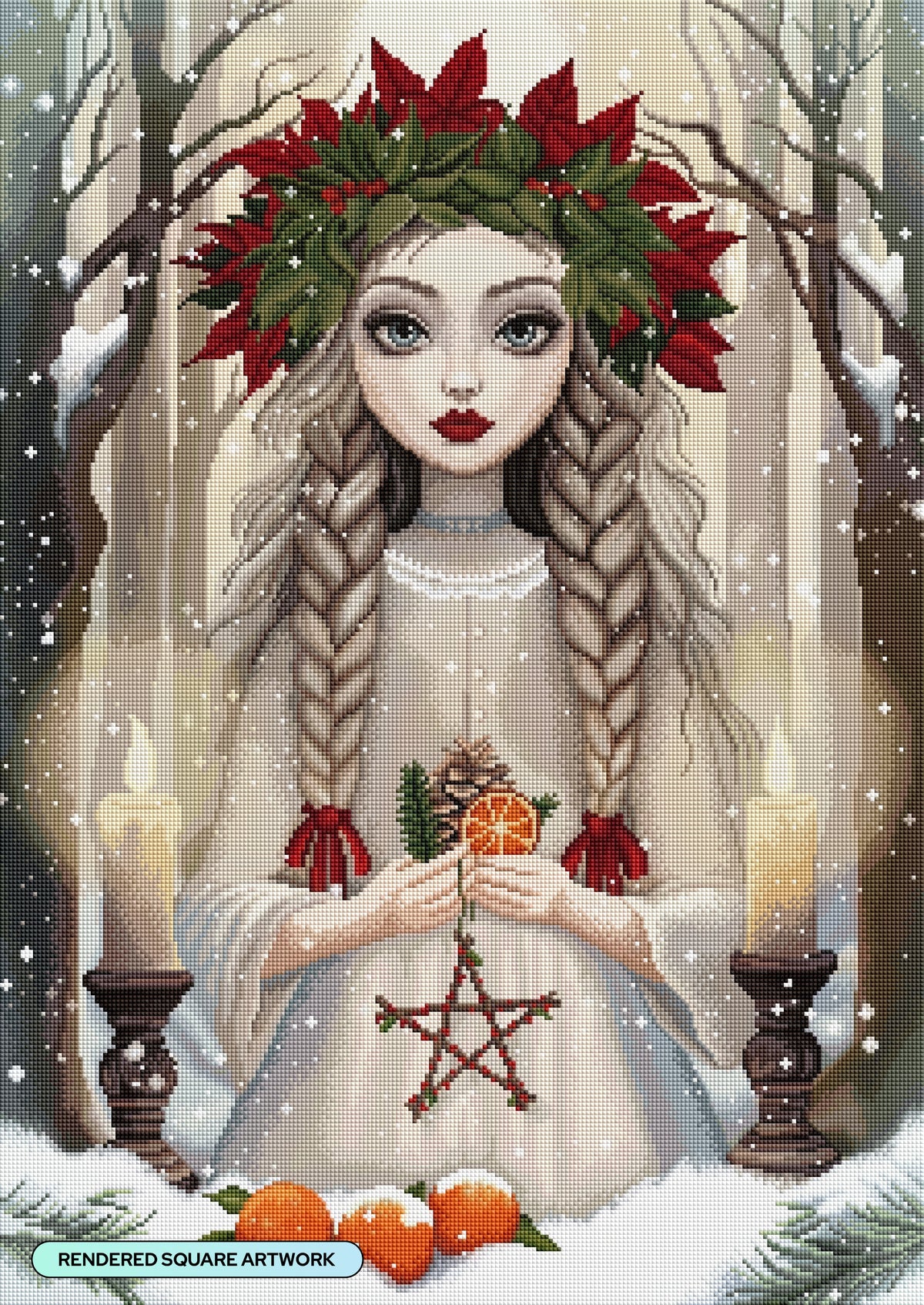 Diamond Painting Yule 22" x 31" (55.8cm x 78.7cm) / Square With 73 Colors Including 3 ABs and 3 Fairy Dust Diamonds / 70,784