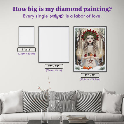 Diamond Painting Yule 22" x 31" (55.8cm x 78.7cm) / Square With 73 Colors Including 3 ABs and 3 Fairy Dust Diamonds / 70,784