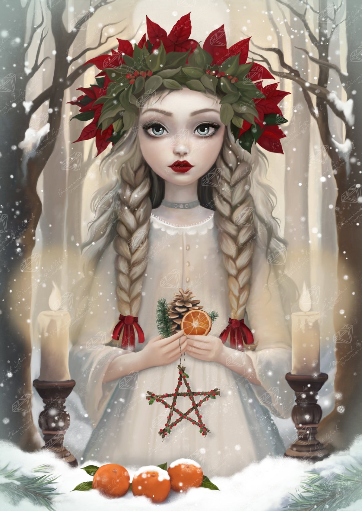 Diamond Painting Yule 22" x 31" (55.8cm x 78.7cm) / Square With 73 Colors Including 3 ABs and 3 Fairy Dust Diamonds / 70,784