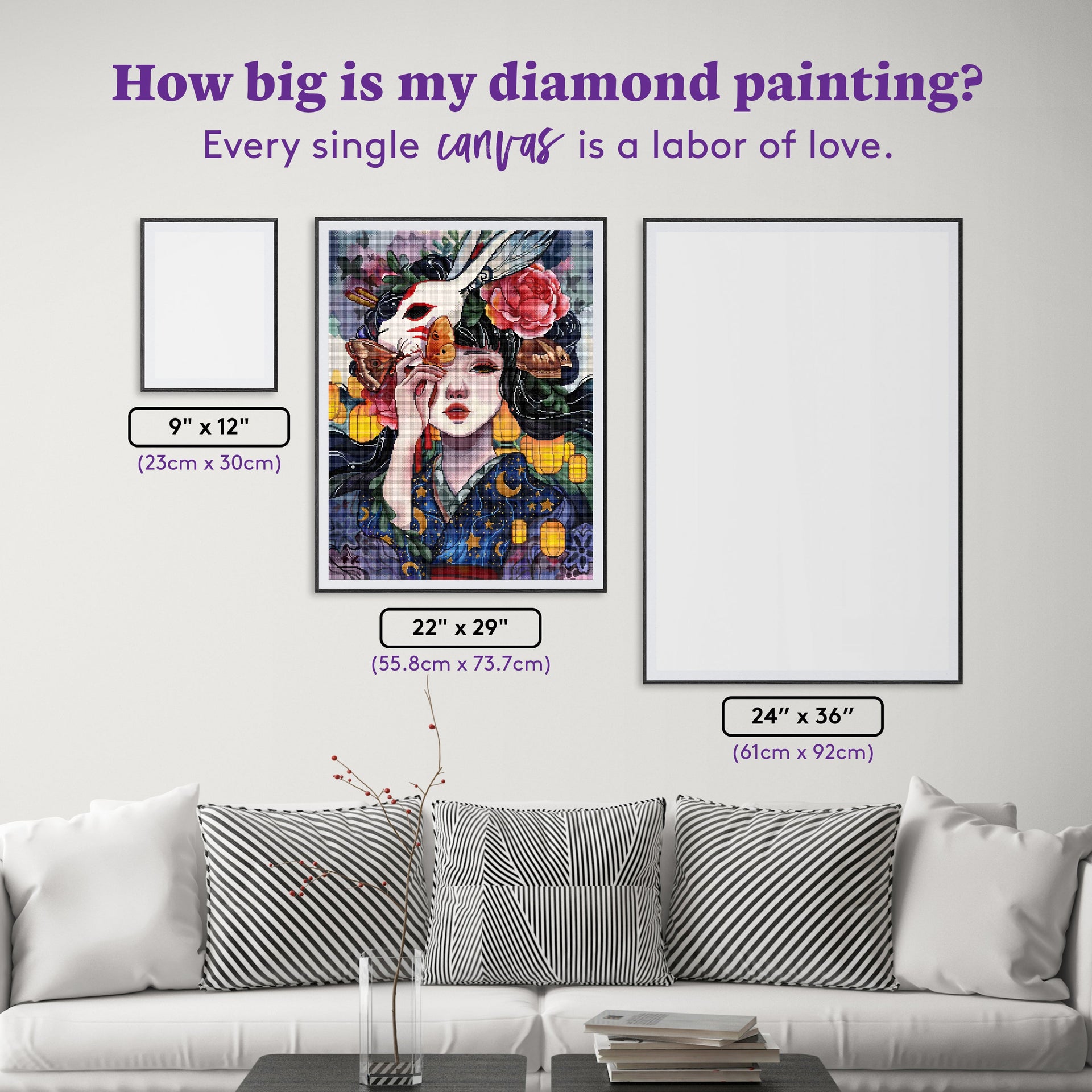 Diamond Painting Yume 22" x 29" (55.8cm x 73.7cm) / Square with 96 Colors including 1 AB and 1 Electro Diamond and 1 Iridescent Diamond and 4 Fairy Dust Diamonds / 66,304