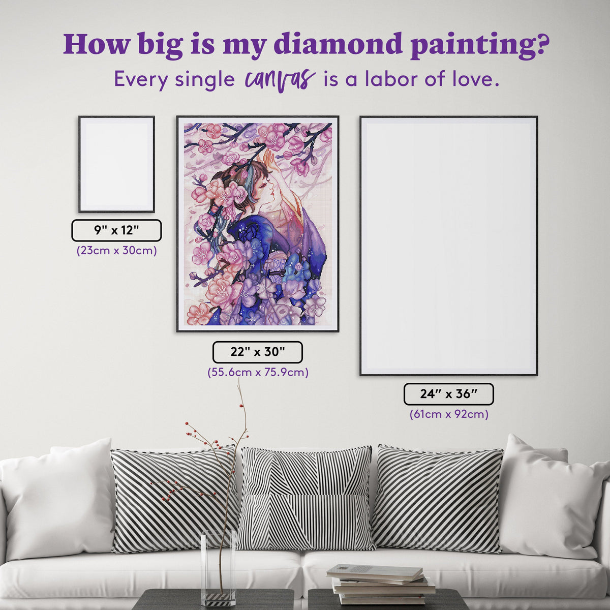 Diamond Painting Yumeko 22" x 30" (55.6cm x 75.9cm) / Round with 60 Colors including 2 ABs and 4 Fairy Dust Diamonds / 55,752