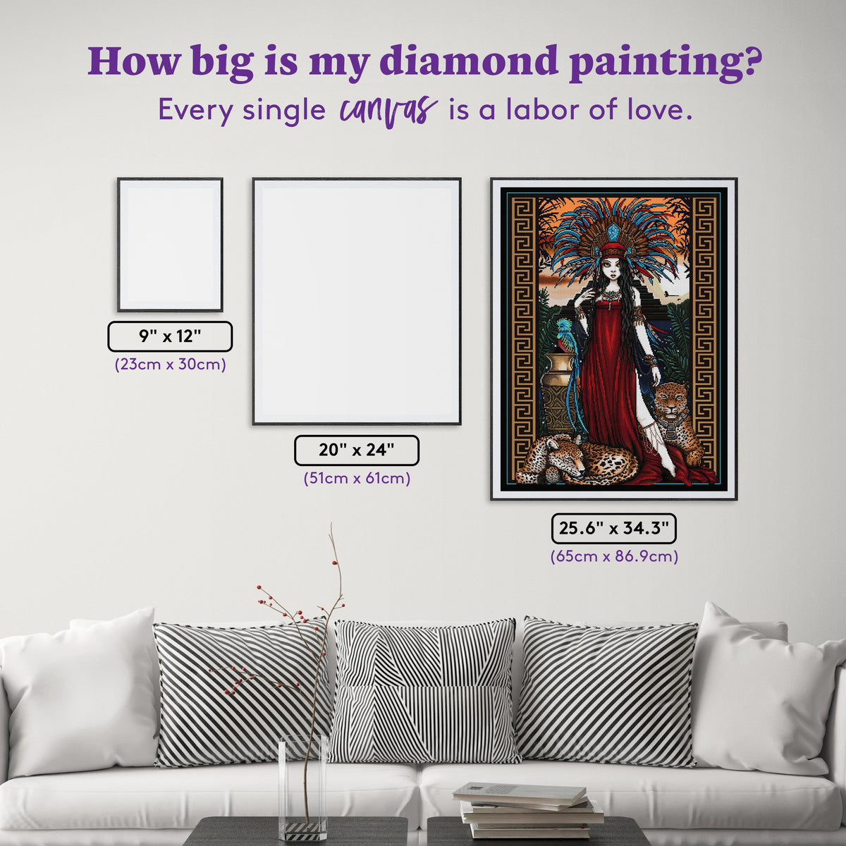 Diamond Painting Zyanya 25.6" x 34.3" (65cm x 86.9cm) / Square with 45 Colors including 2 ABs and 1 Electro Diamond and 4 Fairy Dust Diamonds / 91,089