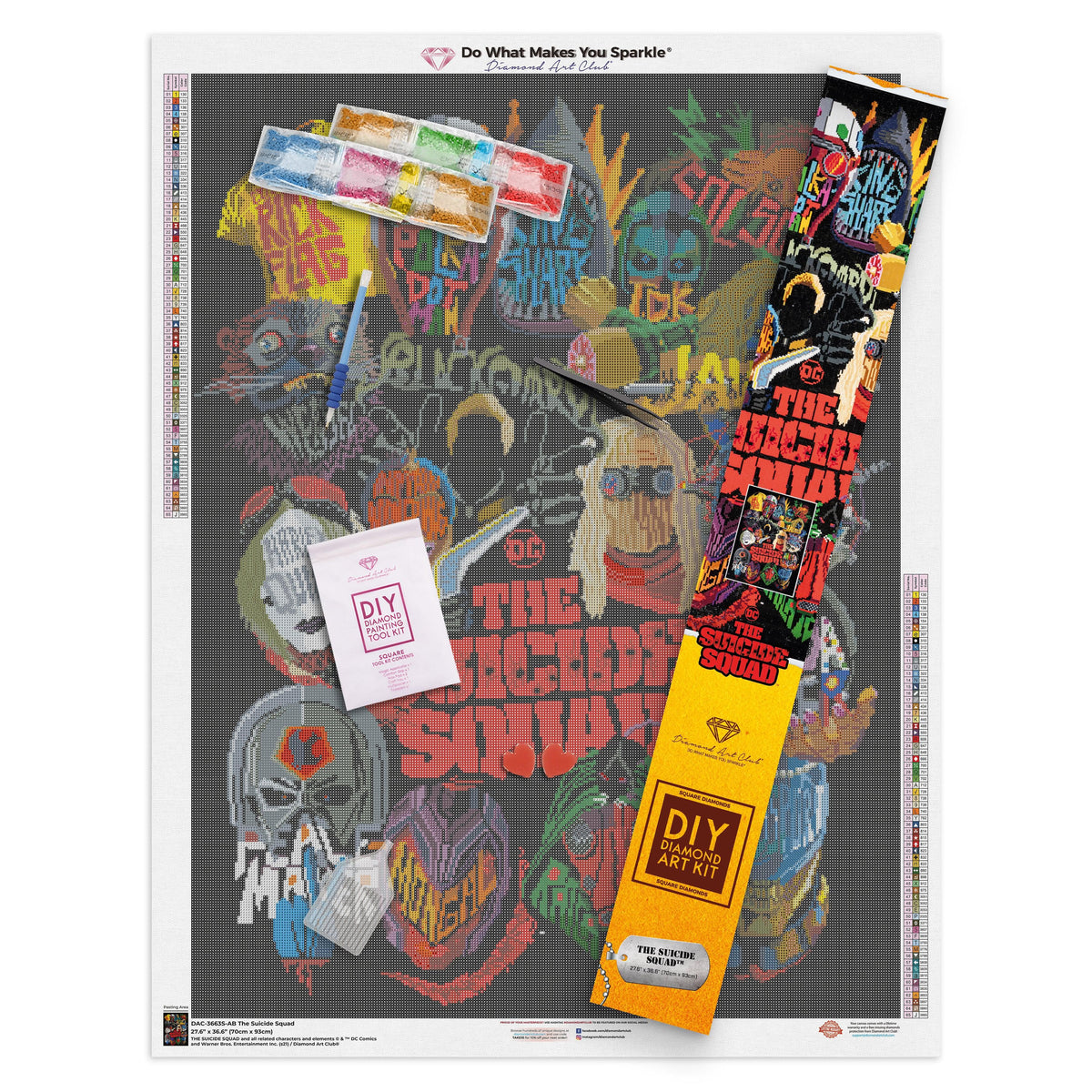 Diamond Painting The Suicide Squad 27.6" x 36.6″ (70cm x 93cm) / Square With 65 Colors Including 4 ABs / 102,213