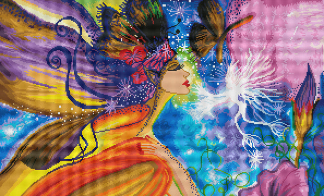 Diamond Painting A Card Fairy Dust (final edition) 33" x 20″ (84cm x 51cm) / Round with 55 Colors including 2 ABs / 53460