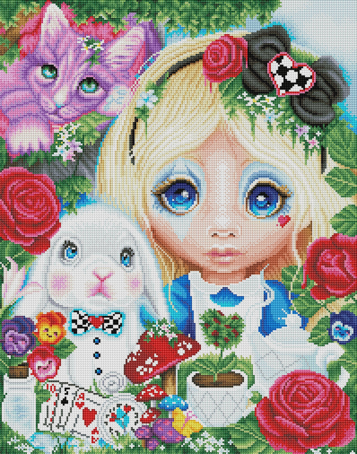 Diamond Painting A Curious Girl (pre-GMA) 22" x 28″ (56cm x 71cm) / Round with 67 Colors including 4 ABs / 50,347