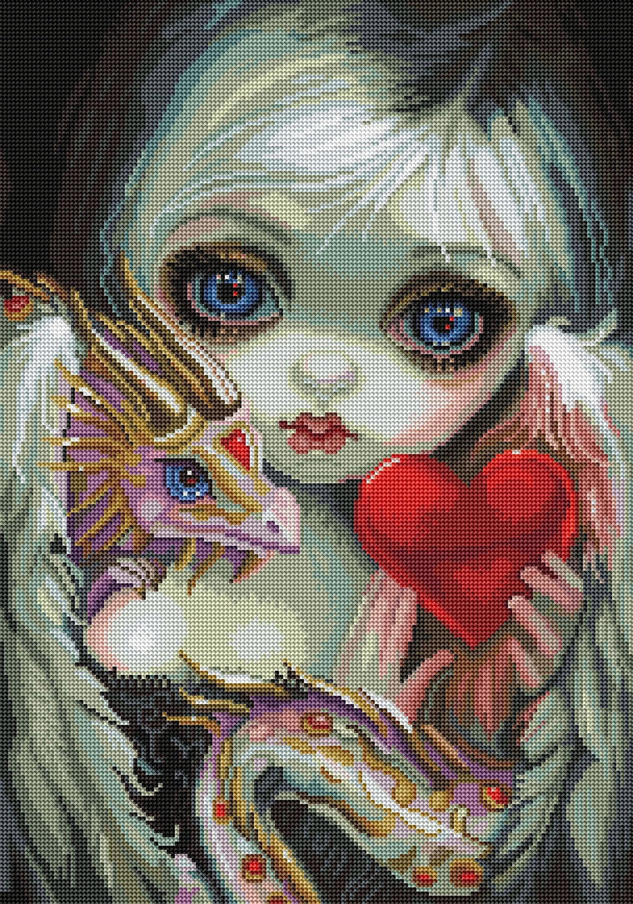 Diamond Painting A Dragonling Valentine 17" x 24" (43cm x 61cm) / Round with 56 Colors including 2 ABs / 32,984