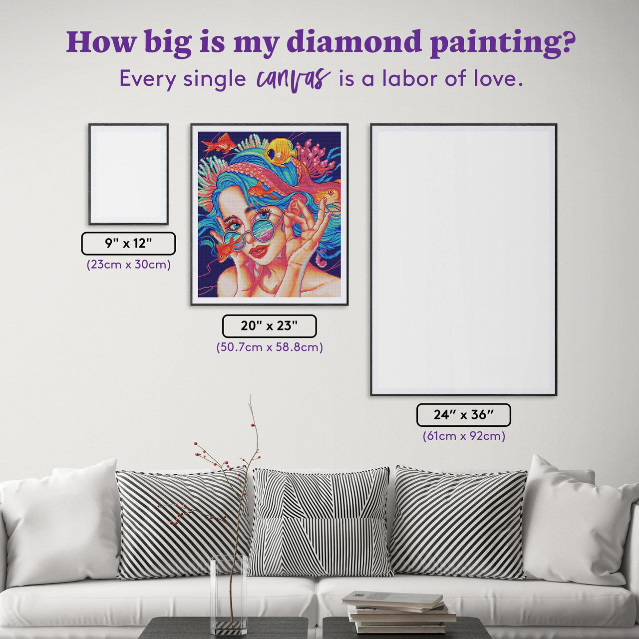 Diamond Painting A Kind of Magic 20" x 23" (50.7cm x 58.8cm) / Round With 40 Colors Including 3 ABs and 1 Electro Diamonds / 38,010