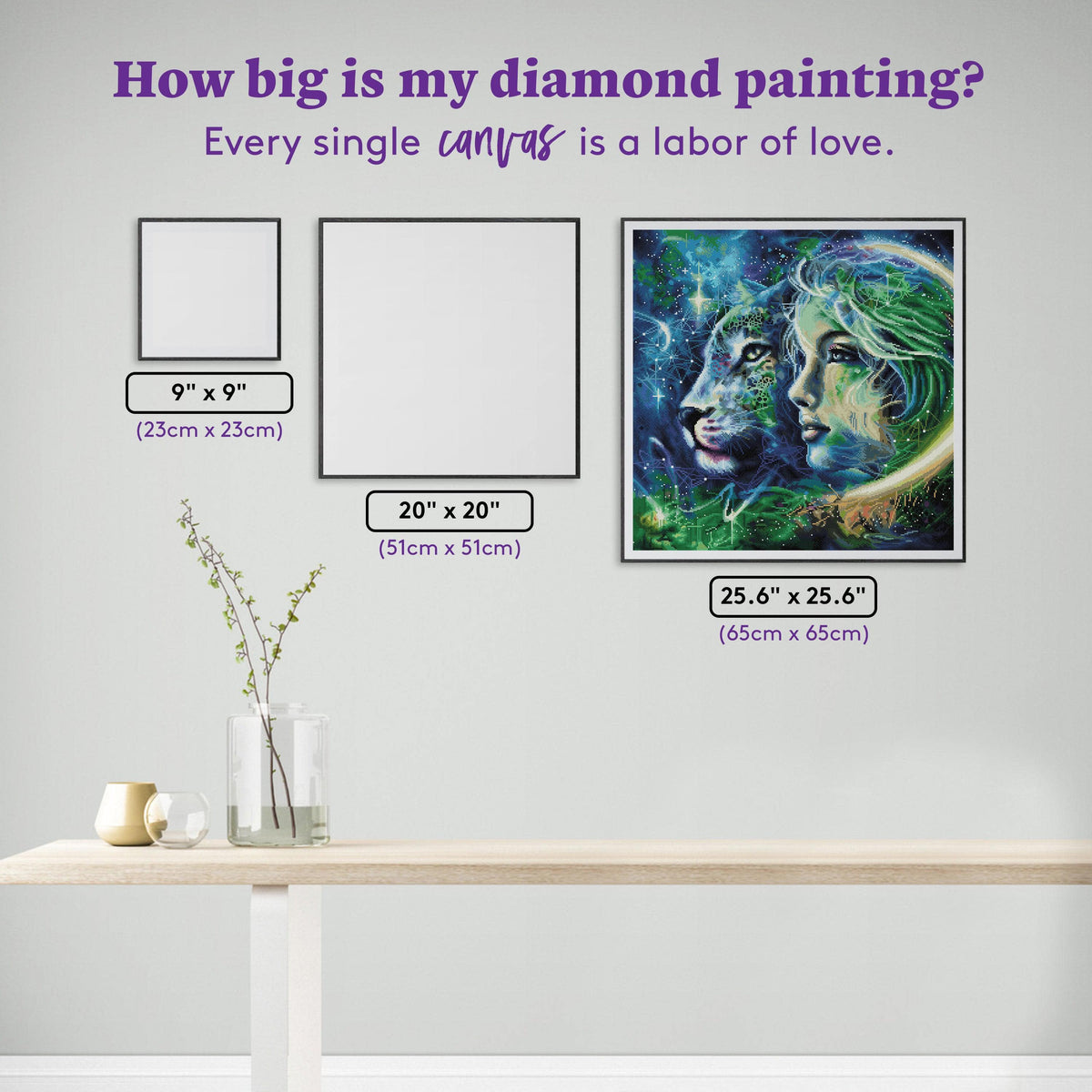 Diamond Painting A Leap of Courage 25.6" x 25.6" (65cm x 65cm) / Square with 57 Colors including 3 ABs / 68,121