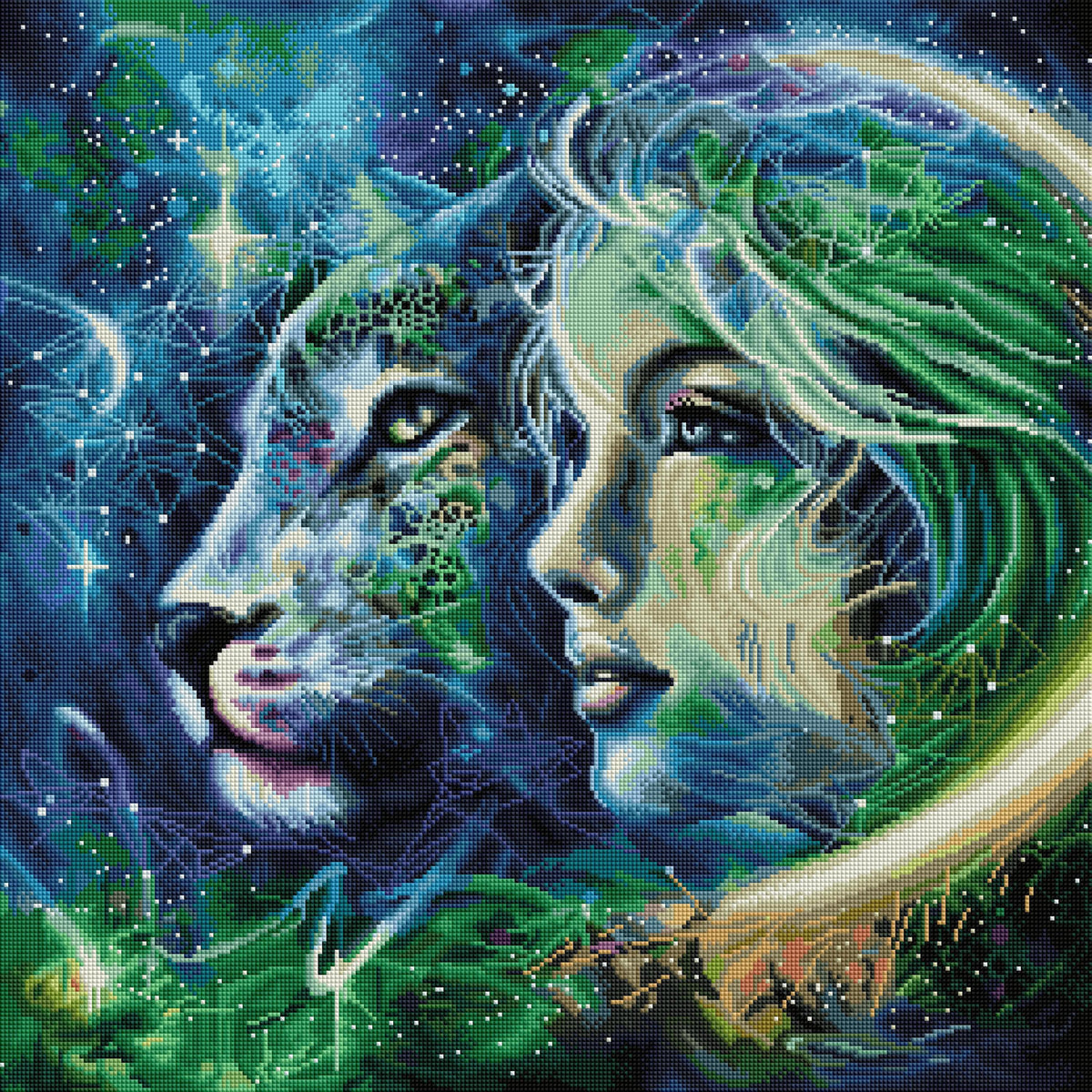 Diamond Painting A Leap of Courage 25.6" x 25.6" (65cm x 65cm) / Square with 57 Colors including 3 ABs / 68,121