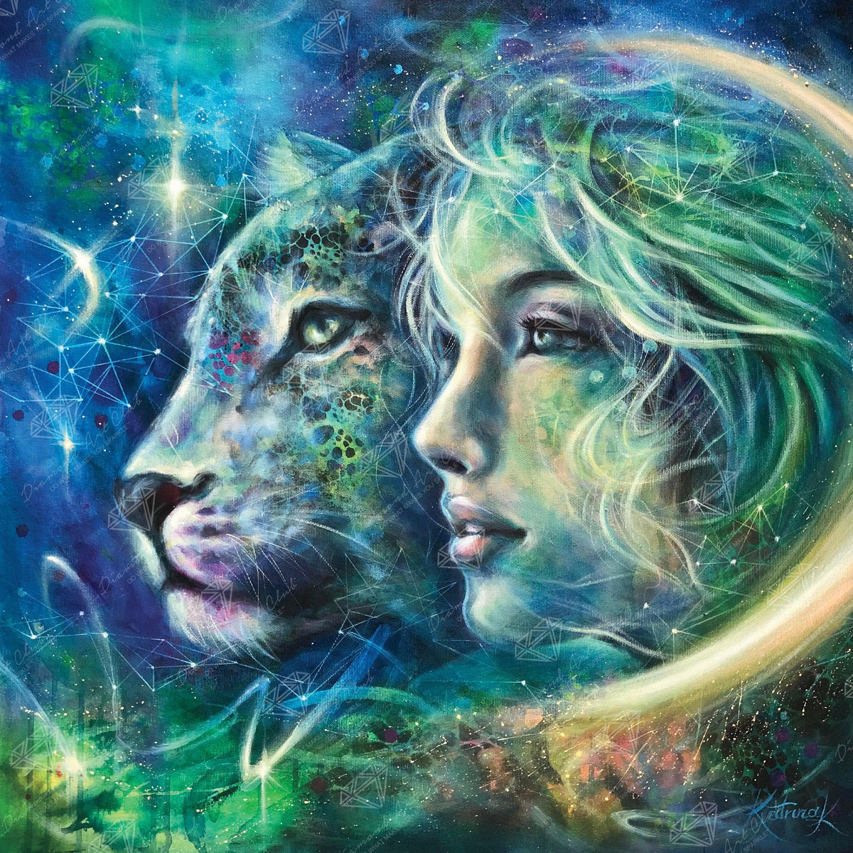 Diamond Painting A Leap of Courage 25.6" x 25.6" (65cm x 65cm) / Square with 57 Colors including 3 ABs / 68,121