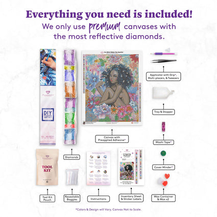 Diamond Painting A Lingering Daydream 22" x 28" (55.8cm x 70.7cm) / Square with 62 Colors including 4 ABs / 63,616