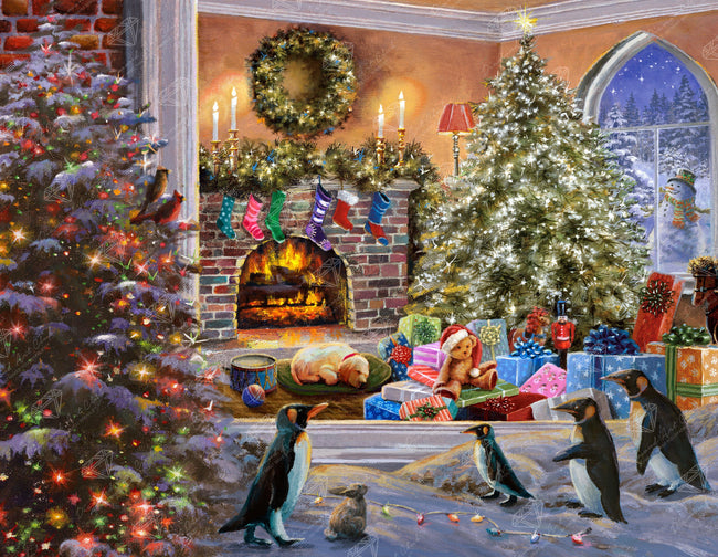 Diamond Painting A Magical View To Christmas 35.4" x 27.6″ (90cm x 70cm) / Square with 64 Colors including 4 ABs / 98,889