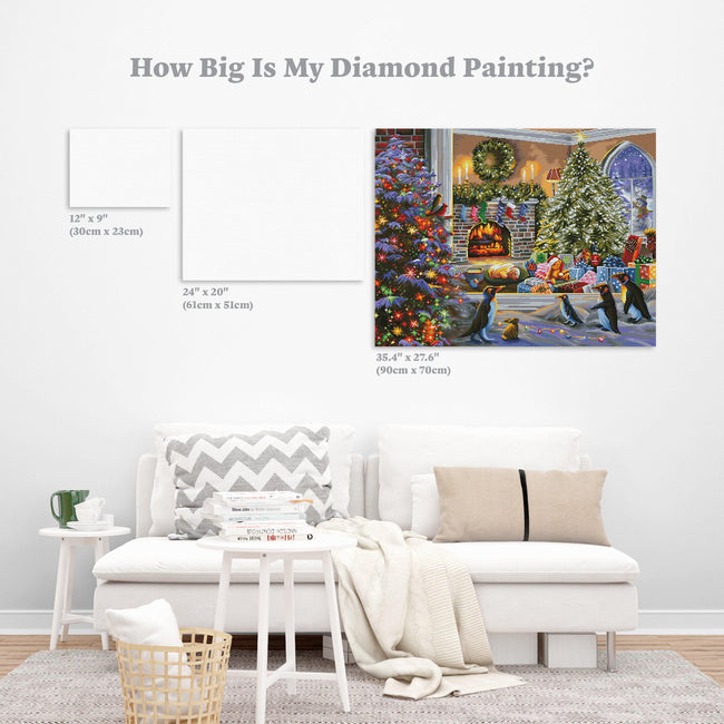 Diamond Painting A Magical View To Christmas 35.4" x 27.6″ (90cm x 70cm) / Square with 64 Colors including 4 ABs / 98,889