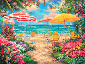 Diamond Painting A Perfect Day at the Beach 36.6" x 27.6" (93cm x 70cm) / Square With 60 Colors Including 4 ABs / 104,813