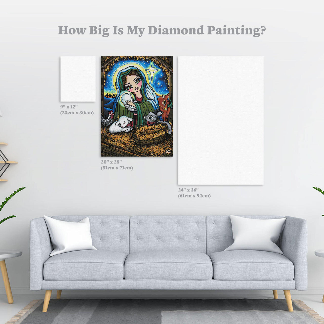 Diamond Painting A Savior is Born 20" x 28″ (51cm x 71cm) / Round with 49 Colors including 2 ABs / 45,356