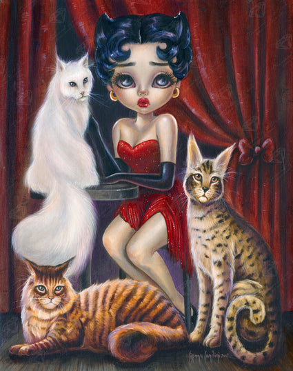 Diamond Painting A Strange Kind of Cat 22" x 28" (56cm x 71cm) / Round with 54 Colors including 3 ABs / 50,148