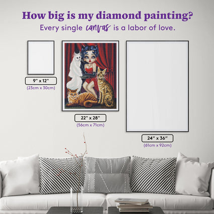 Diamond Painting A Strange Kind of Cat 22" x 28" (56cm x 71cm) / Round with 54 Colors including 3 ABs / 50,148