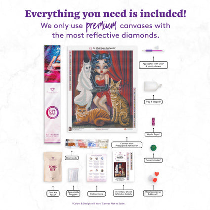 Diamond Painting A Strange Kind of Cat 22" x 28" (56cm x 71cm) / Round with 54 Colors including 3 ABs / 50,148