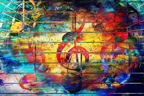 Diamond Painting Abstract Music Notes 20" x 30″ (51cm x 76cm) / Round with 46 Colors including 2 ABs / 48,601