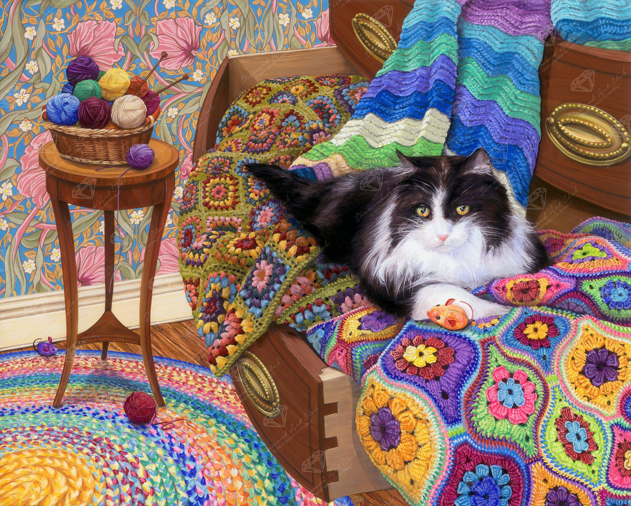 Diamond Painting Afghan Cat 34.3" x 27.6″ (87cm x 70cm) / Square with 57 Colors including 4 ABs / 95,565