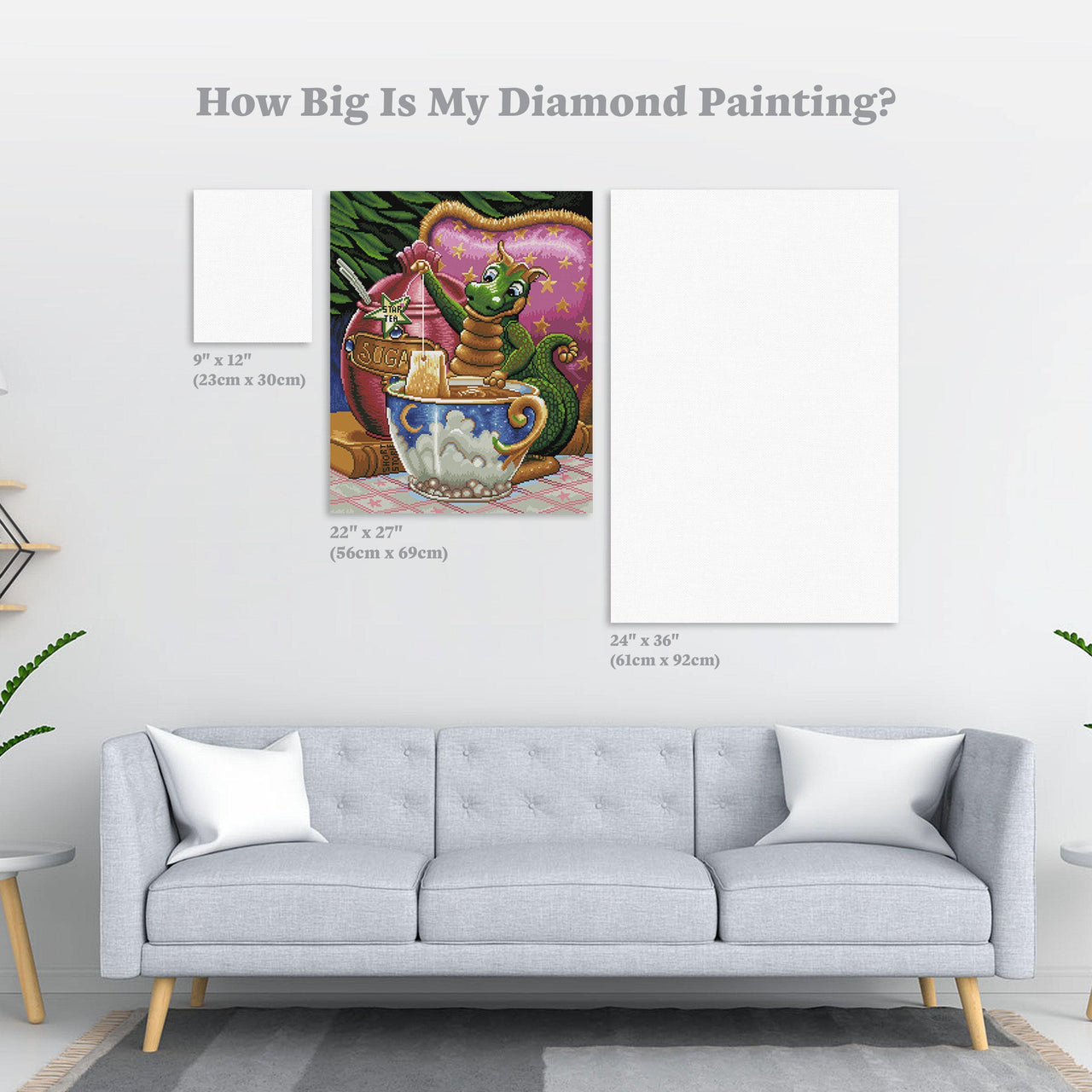 Diamond Painting Afternoon Tea 22" x 27″ (56cm x 69cm) / Round with 50 Colors including 3 ABs / 48,554