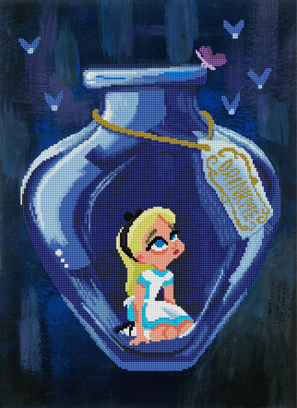 Diamond Painting Alice In A Bottle 16" x 22″ (41cm x 56cm) / Square with 28 Colors including 2 ABs / 16,690