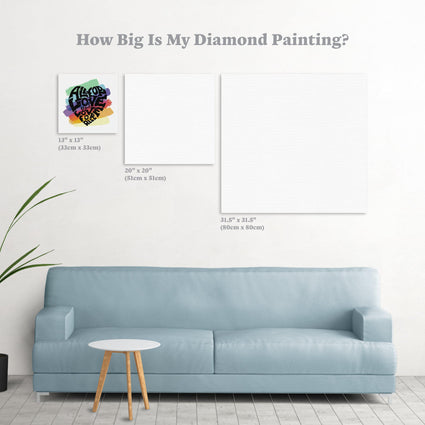 Diamond Painting All For Love 13" x 13" (33cm x 33cm) / Square with 14 Colors including 6 ABs / 16,900