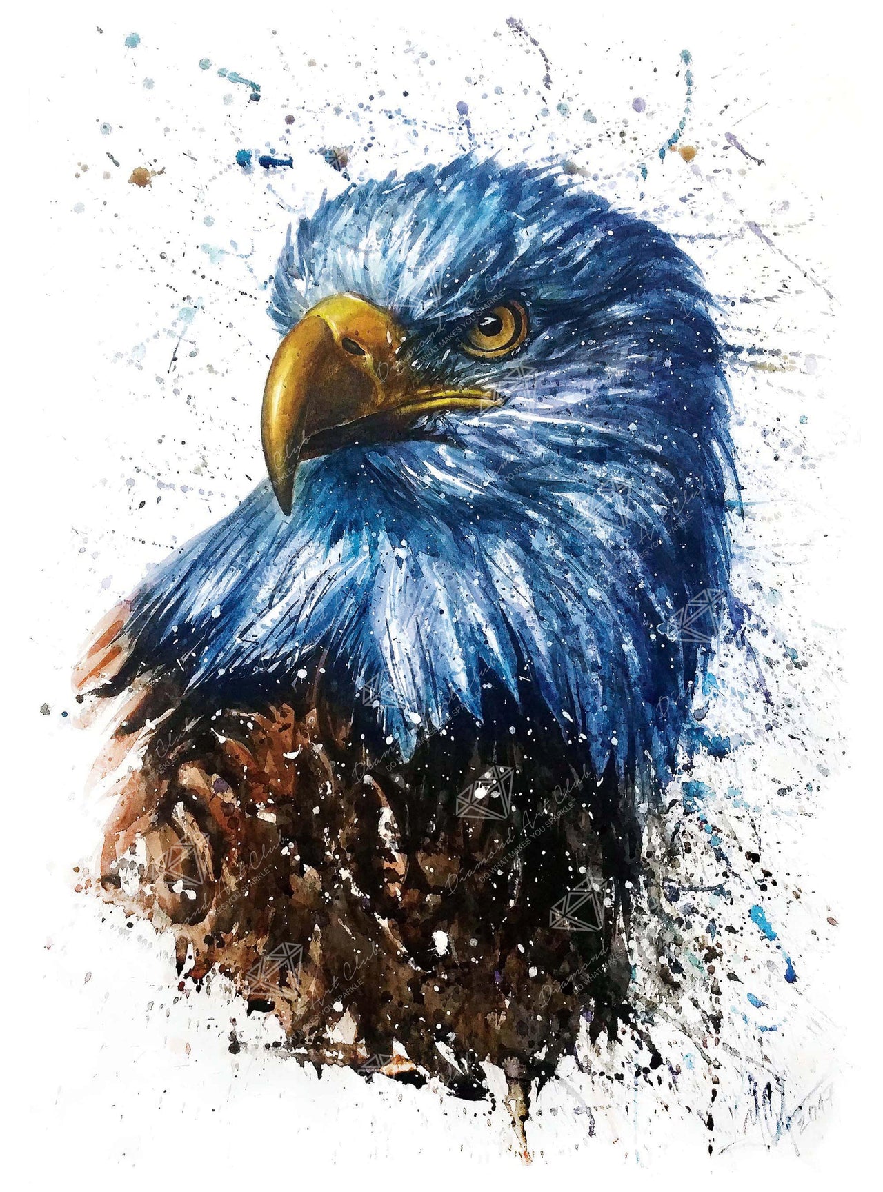Diamond Painting American Eagle 20" x 27″（51cm x 69cm) / Round with 34 Colors including 2 ABs / 43740