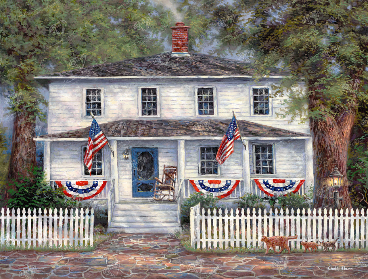 Diamond Painting American Roots 22" x 29″ (56cm x 74cm) / Round with 39 Colors including 2 ABs / 51,675