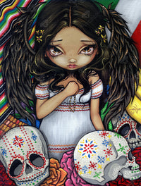 Diamond Painting Angel De Los Muertos 22" x 29″ (56cm x 74cm) / Round with 50 Colors including 2 ABs / 52,335