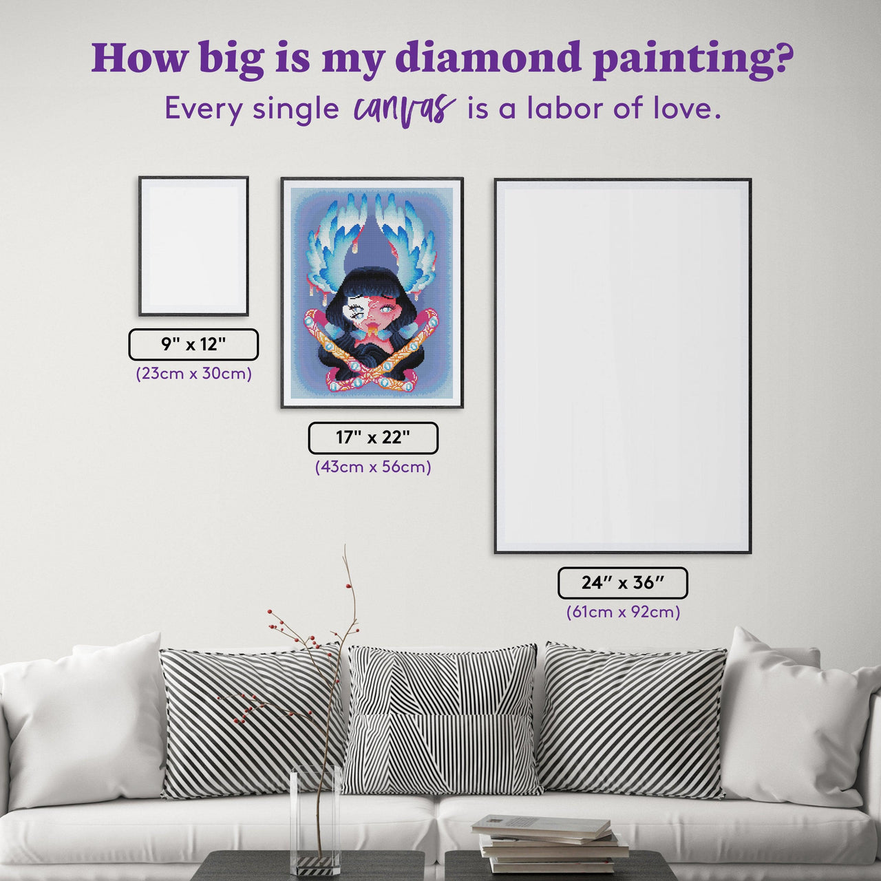 Diamond Painting Angel Eyes 17" x 22" (43cm x 56cm) / Round with 37 Colors including 3 ABs / 30,447