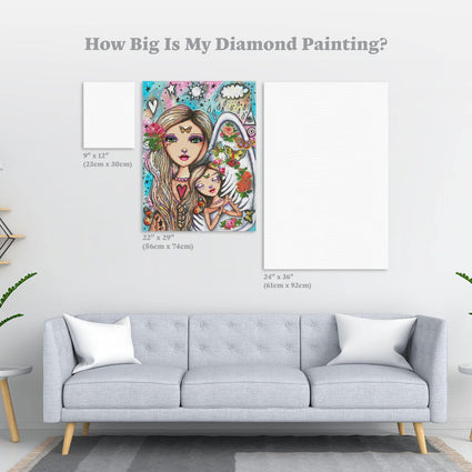 Diamond Painting Angels With You 22" x 29″ (56cm x 74cm) / Round with 60 Colors including 4 ABs / 52,336