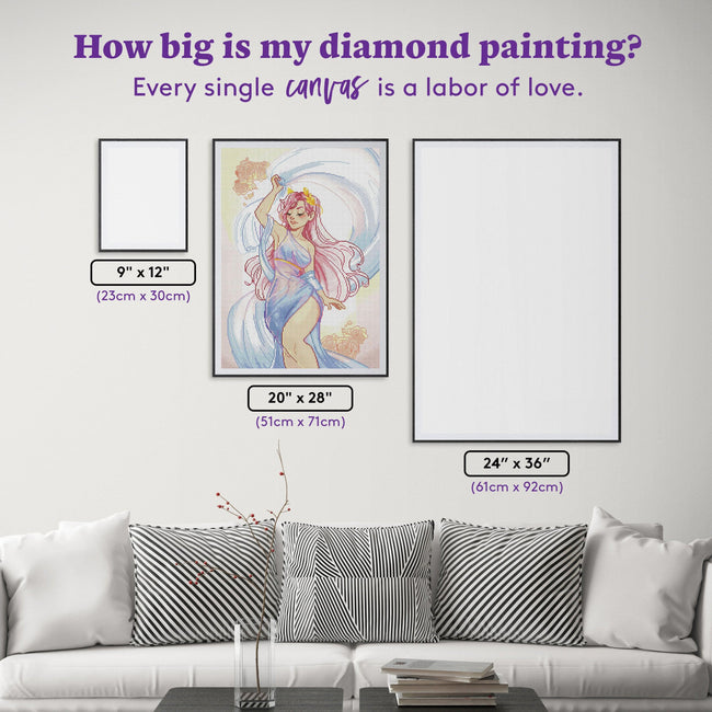 Diamond Painting Aphrodite 20" x 28" (51cm x 71cm) / Round with 35 Colors including 4 ABs / 45,612