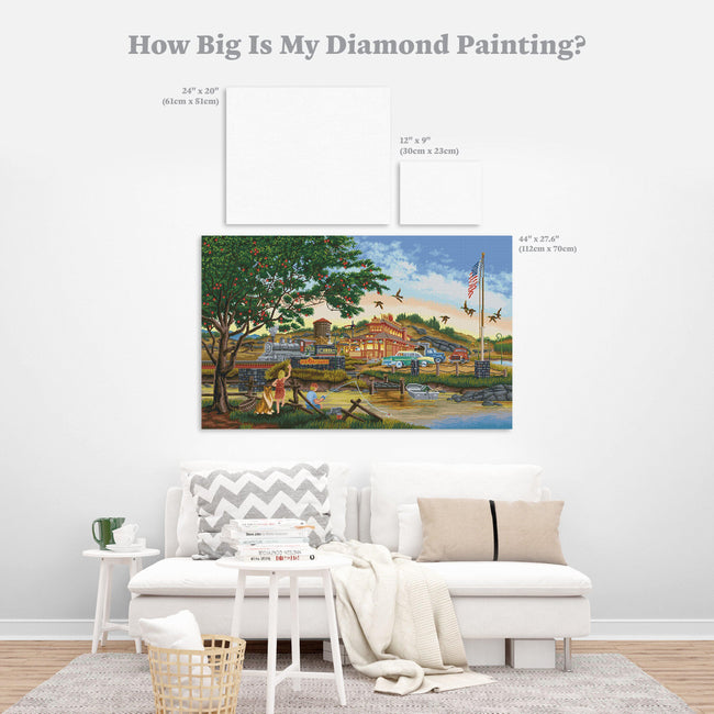 Diamond Painting Apple Express 44.1" x 27.6″ (112cm x 70cm) / Square with 64 Colors including 4 ABs / 122,988