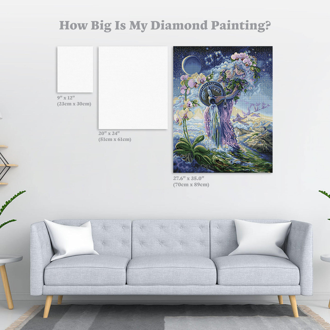 Diamond Painting Aquarius 27.6" x 35″ (70cm x 89cm) / Square with 61 Colors including 4 ABs / 97,781