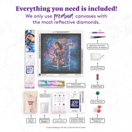 Diamond Painting Aquarius 22" x 22" (55.8cm x 55.8cm) / Square with 52 Colors including 3 ABs / 50,176