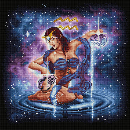 Diamond Painting Aquarius 22" x 22" (55.8cm x 55.8cm) / Square with 52 Colors including 3 ABs / 50,176