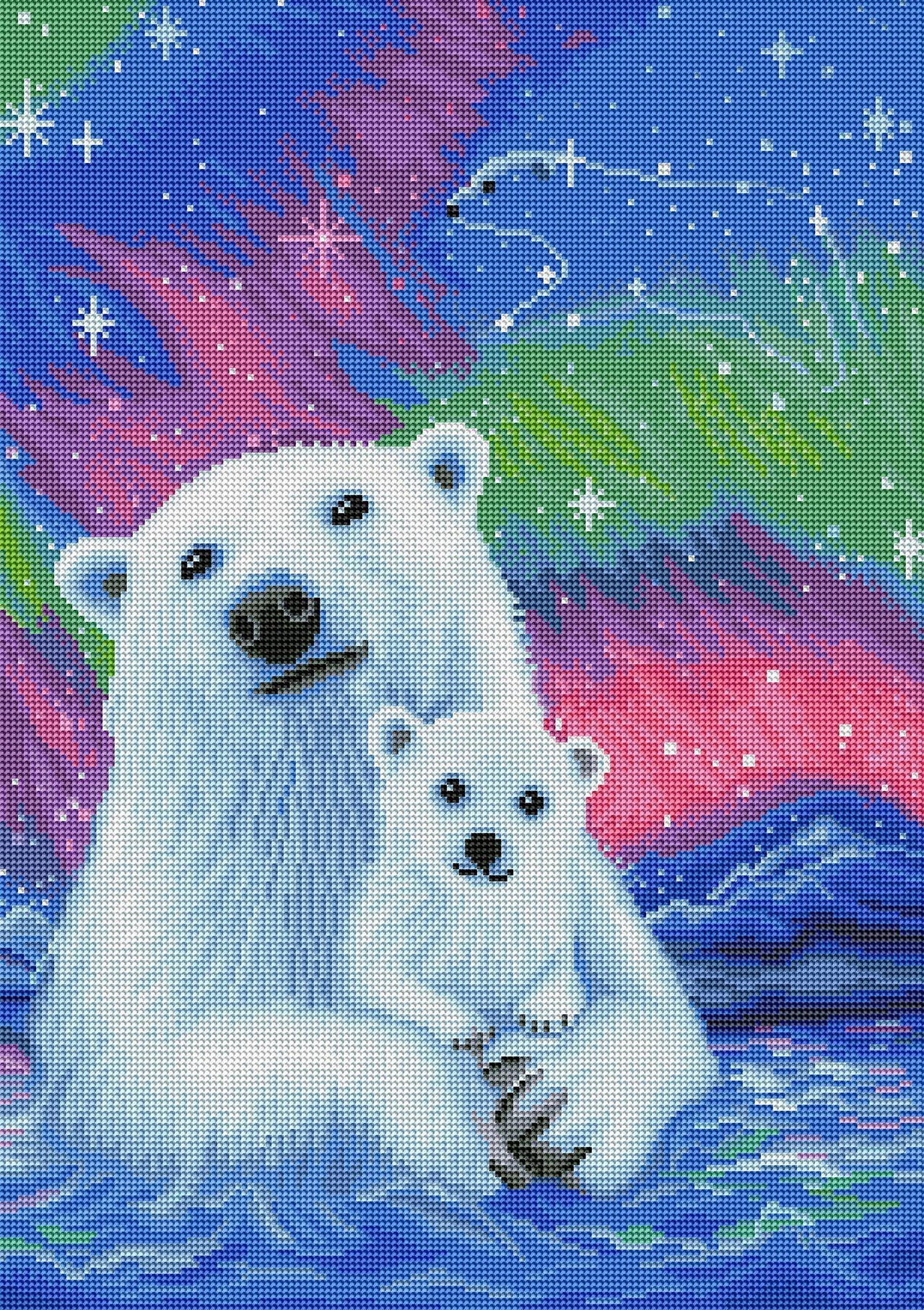 Diamond Painting Arctic Lights 17" x 24″ (43cm x 61cm) / Round with 41 Colors including 4 ABs / 33,200