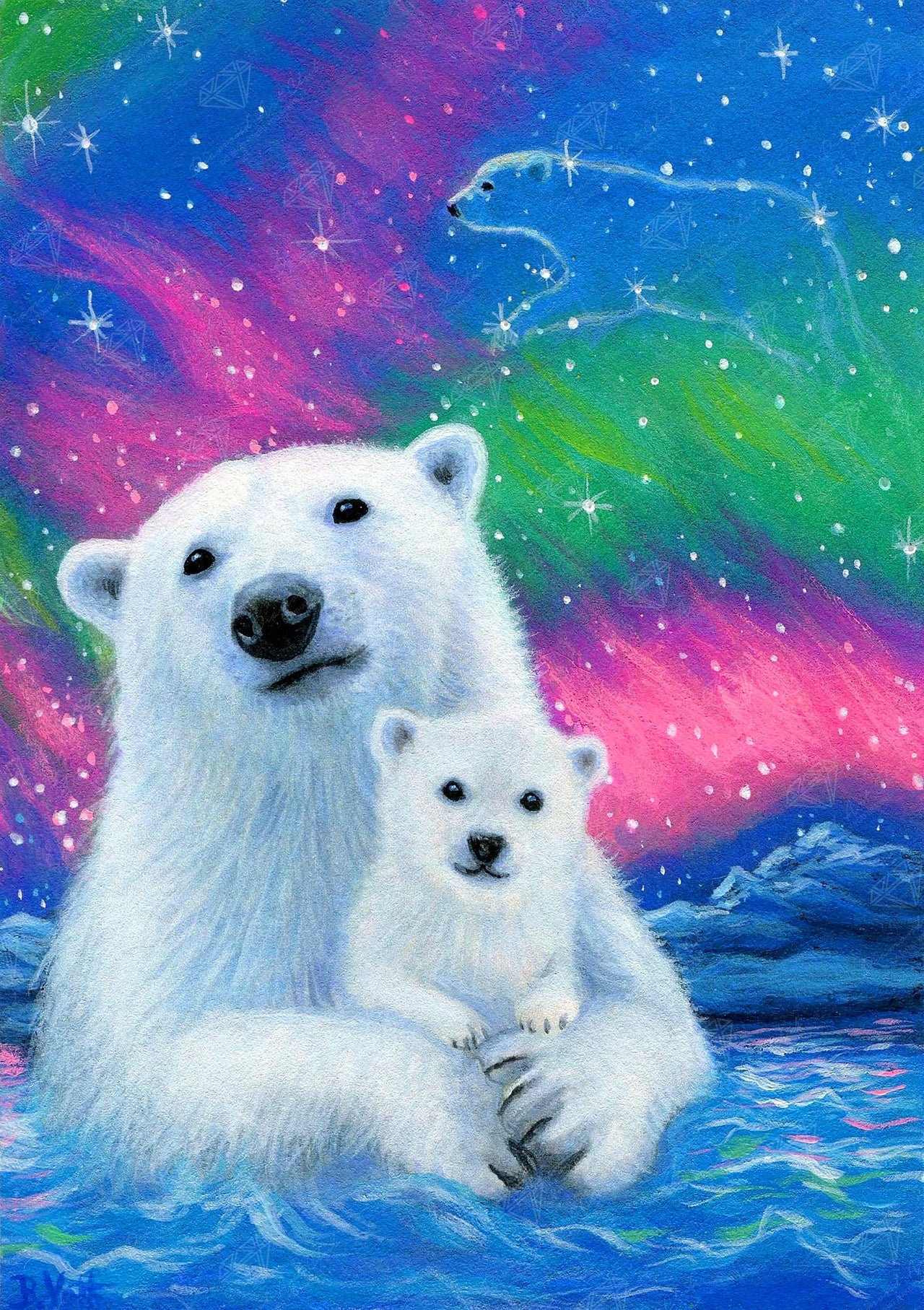 Diamond Painting Arctic Lights 17" x 24″ (43cm x 61cm) / Round with 41 Colors including 4 ABs / 33,200