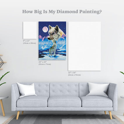 Diamond Painting Arctic Wolves 20" x 28″ (51cm x 71cm) / Round with 42 Colors including 2 ABs